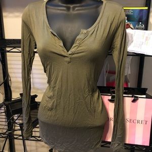 Olive green long sleeve top
